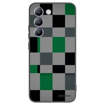 Picasee Vivo V40 SE 5G Hülle - Schwarzes Silikon - Block Grid