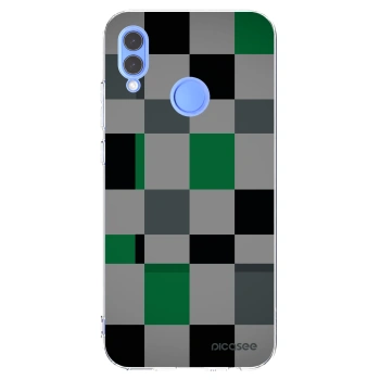 Picasee Huawei P Smart 2019 Hülle - Transparentes Silikon - Block Grid