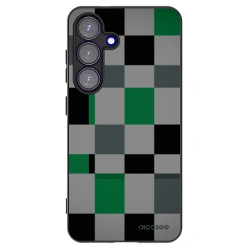 Picasee Samsung Galaxy S25 5G Hülle - Schwarzes Silikon - Block Grid