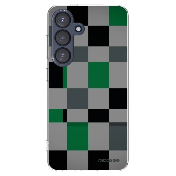 Picasee Samsung Galaxy S25 5G Hülle - Transparentes Silikon - Block Grid