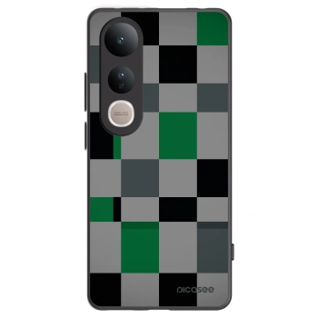 Picasee Vivo V50 Lite 5G Hülle - Schwarzes Silikon - Block Grid