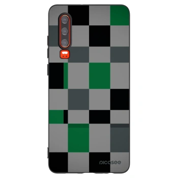 Picasee Huawei P30 Hülle - Schwarzes Silikon - Block Grid