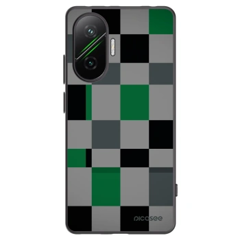 Picasee Xiaomi Poco F7 5G Hülle - Schwarzes Silikon - Block Grid