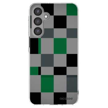 Picasee Samsung Galaxy A16 4G Hülle - Transparentes Silikon - Block Grid
