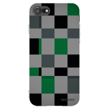 Picasee Apple iPhone 8 Hülle - Transparentes Silikon - Block Grid