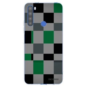 Picasee Xiaomi Redmi Note 8T Hülle - Transparentes Silikon - Block Grid