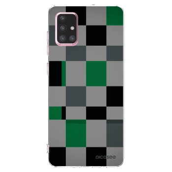 Picasee Samsung Galaxy A71 A715F Hülle - Transparentes Silikon - Block Grid