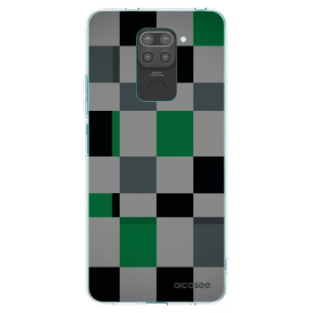 Picasee Xiaomi Redmi Note 9 Hülle - Schwarzes Silikon - Block Grid