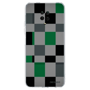 Picasee Xiaomi Redmi Note 9S Hülle - Transparentes Silikon - Block Grid