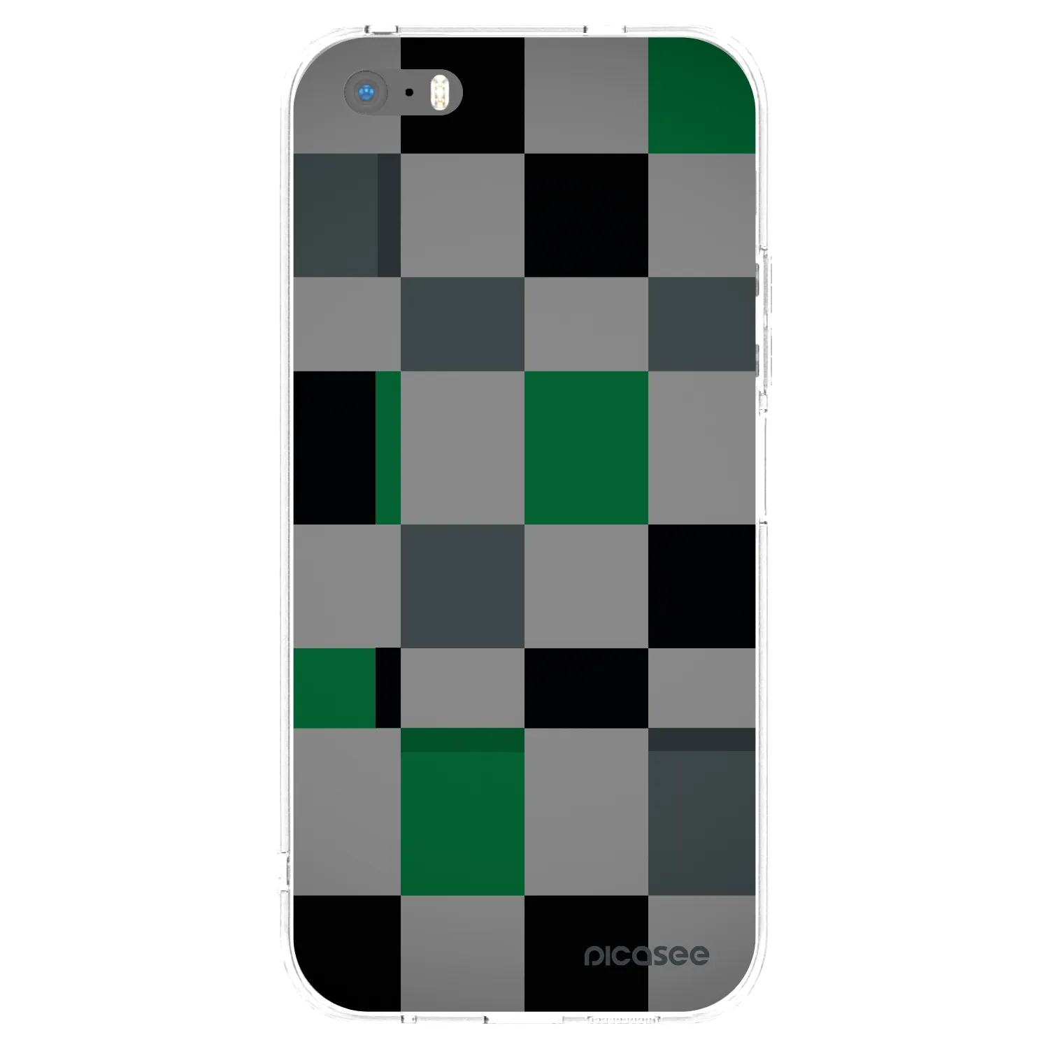 Picasee Apple iPhone 5/5S/SE Hülle - Transparentes Silikon - Block Grid