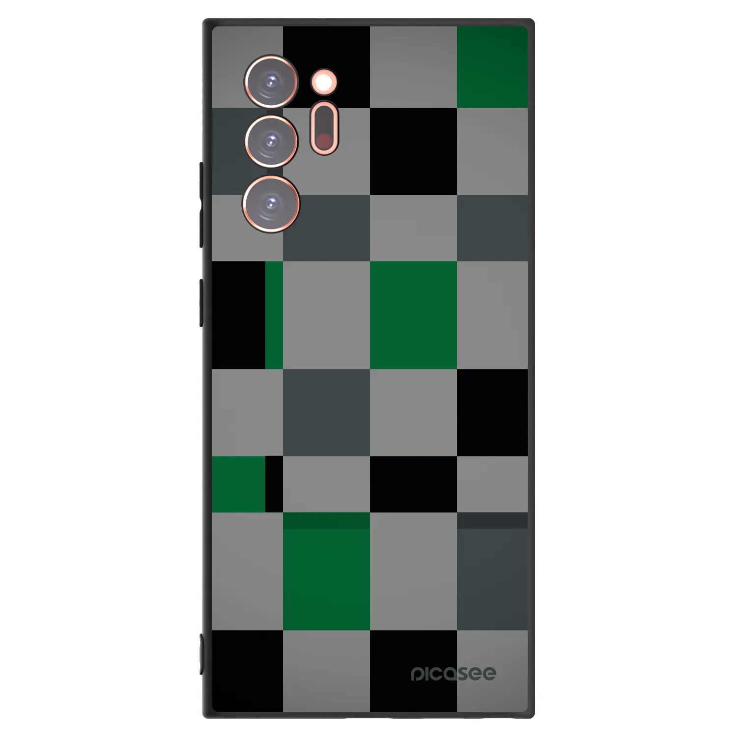Picasee Samsung Galaxy Note 20 Ultra Hülle - Schwarzes Silikon - Block Grid