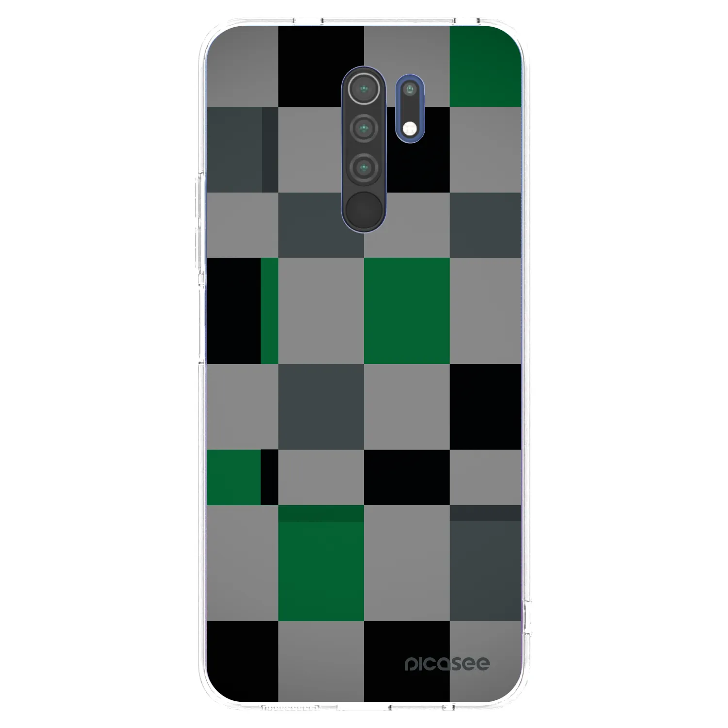 Picasee Xiaomi Redmi 9 Hülle - Transparentes Silikon - Block Grid