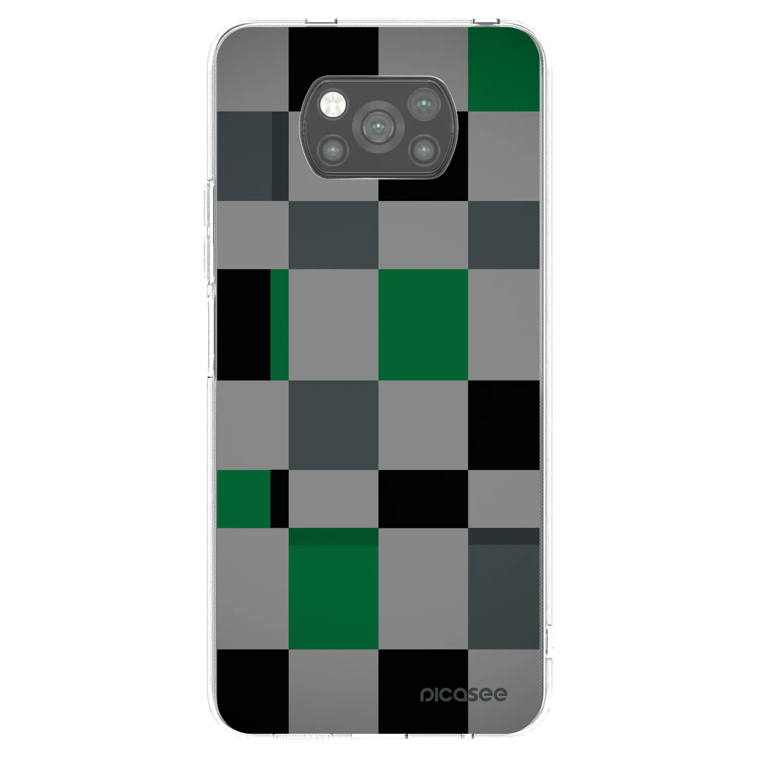 Picasee Xiaomi Poco X3 Hülle - Schwarzes Silikon - Block Grid