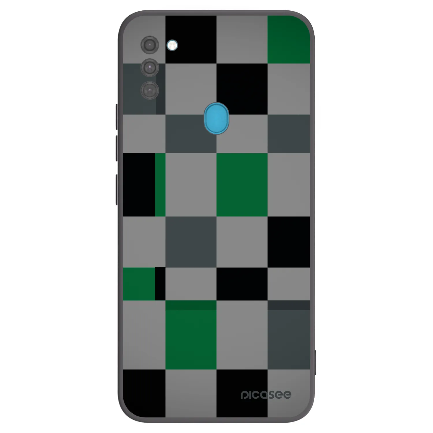 Picasee Samsung Galaxy M11 Hülle - Schwarzes Silikon - Block Grid