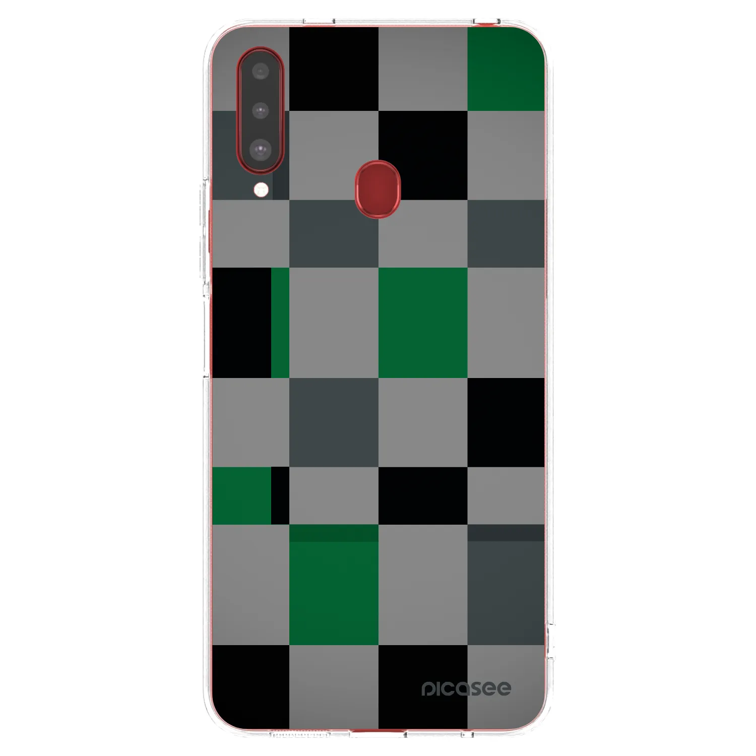 Picasee Samsung Galaxy A20s Hülle - Transparentes Silikon - Block Grid
