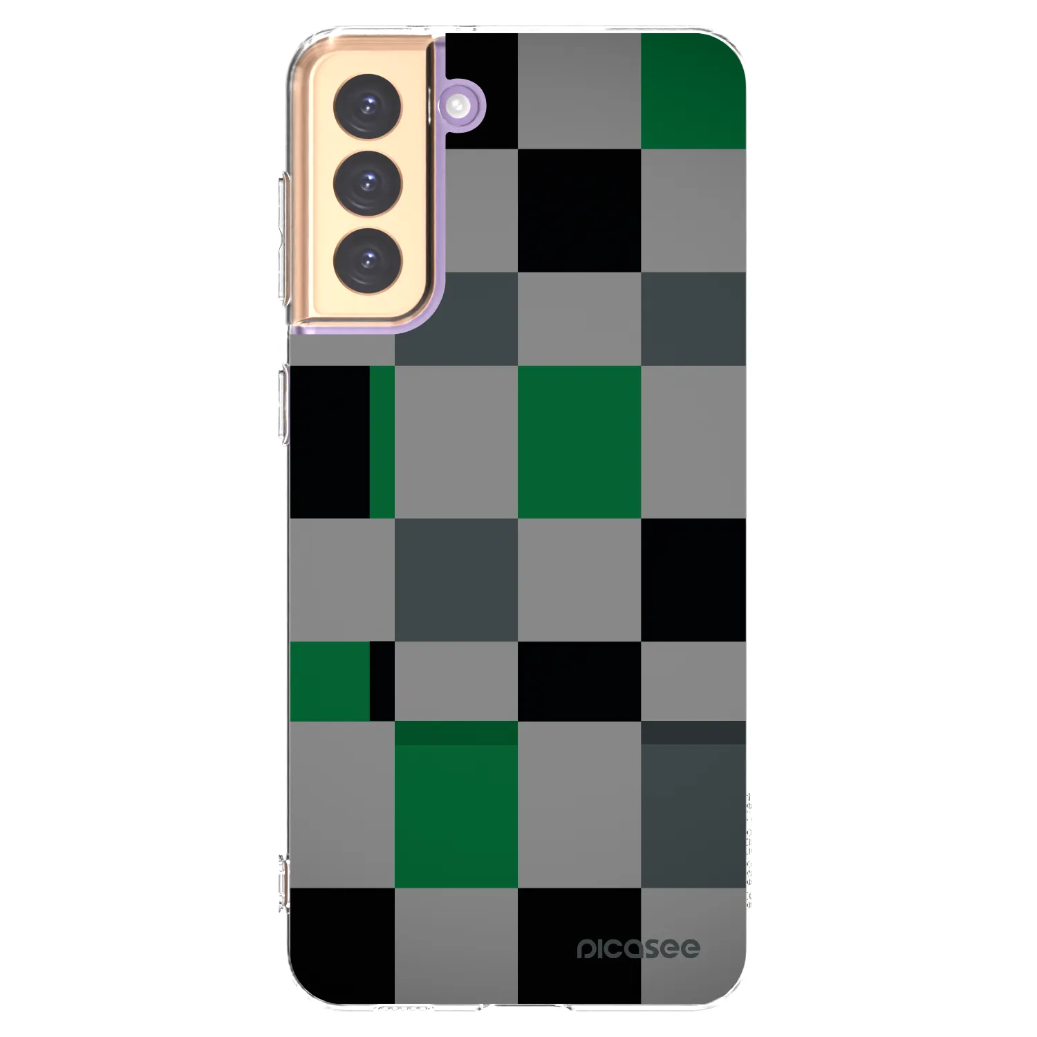 Picasee Samsung Galaxy S21+ 5G G996F Hülle - Transparentes Silikon - Block Grid