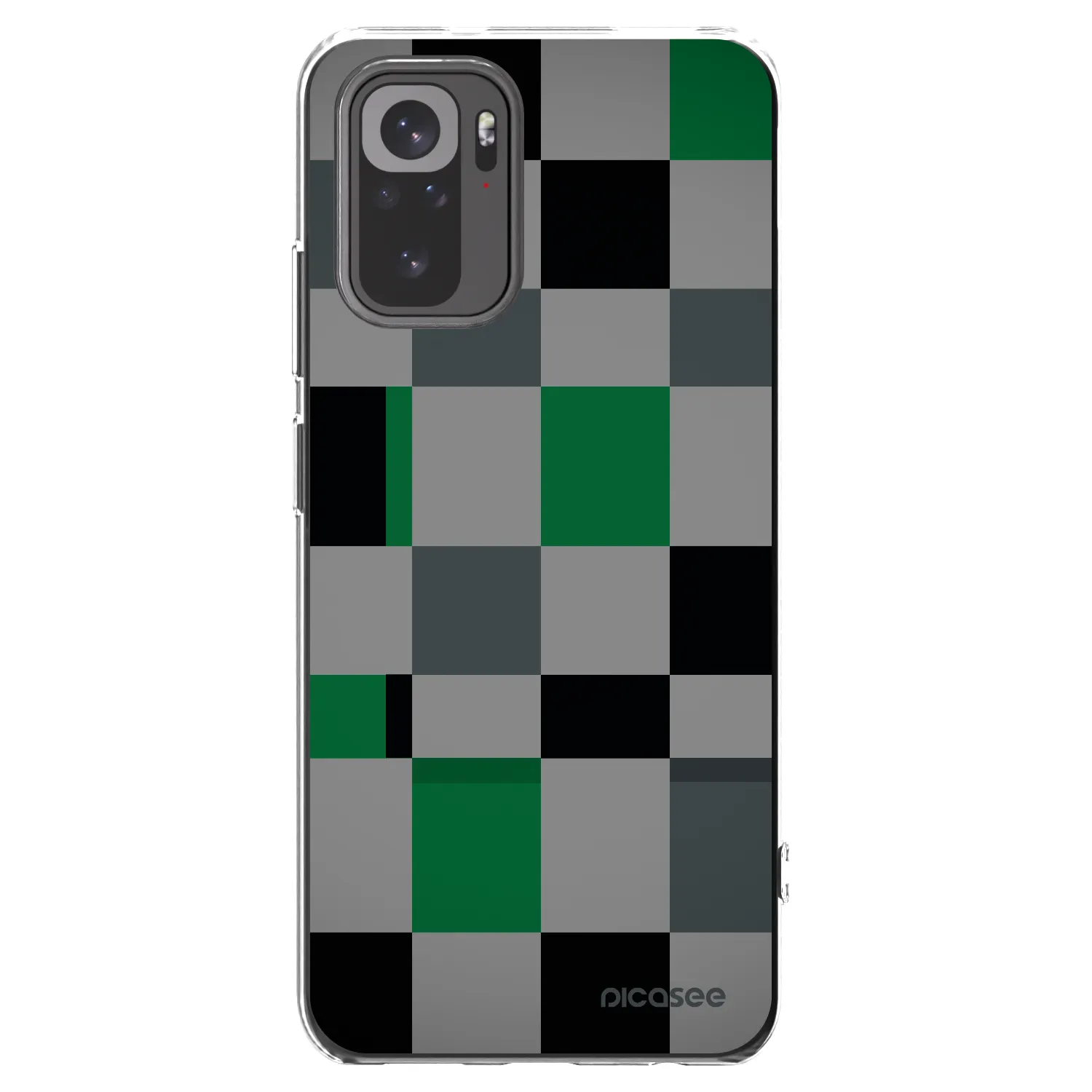 Picasee Xiaomi Redmi Note 10S Hülle - Transparentes Silikon - Block Grid