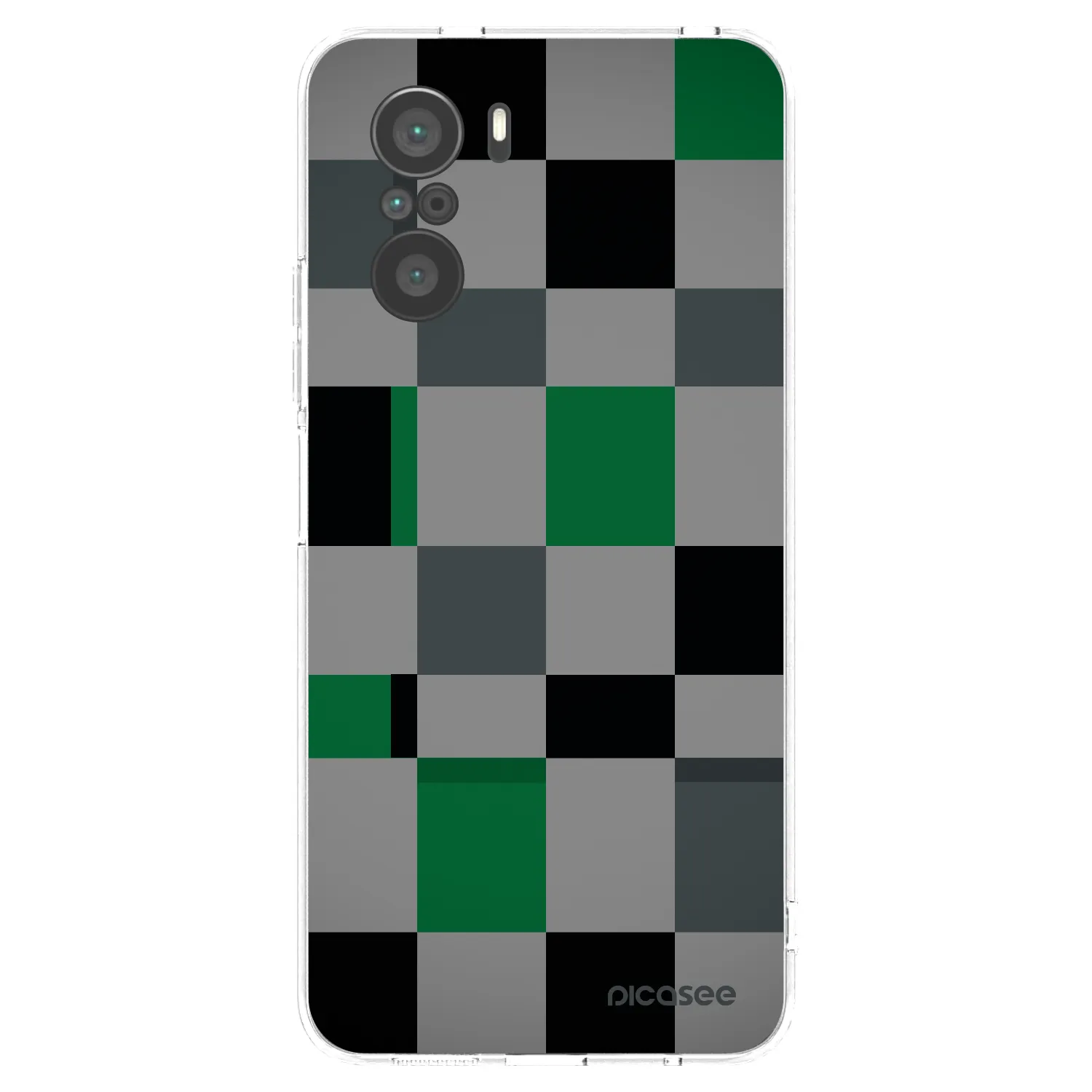 Picasee Xiaomi Poco F3 Hülle - Transparentes Silikon - Block Grid