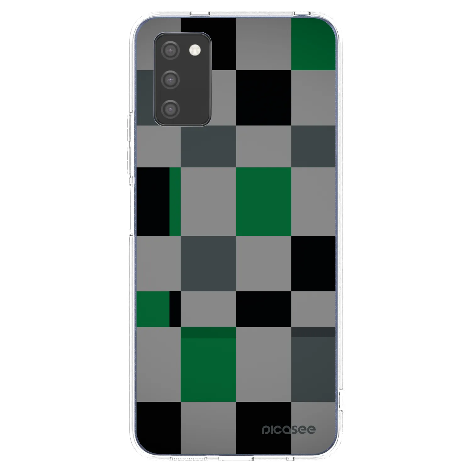 Picasee Samsung Galaxy A02s A025G Hülle - Transparentes Silikon - Block Grid