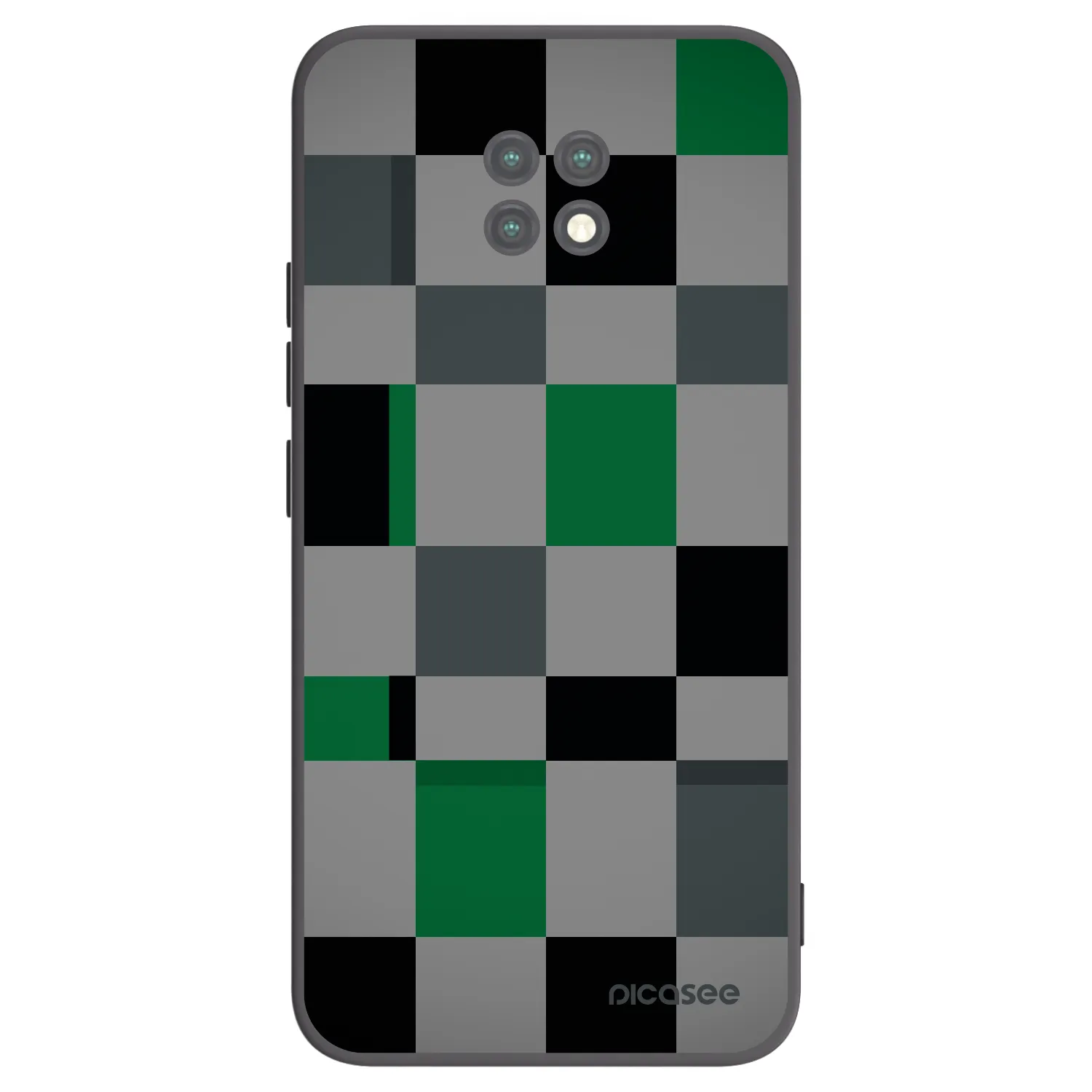 Picasee Xiaomi Redmi Note 9T Hülle - Schwarzes Silikon - Block Grid