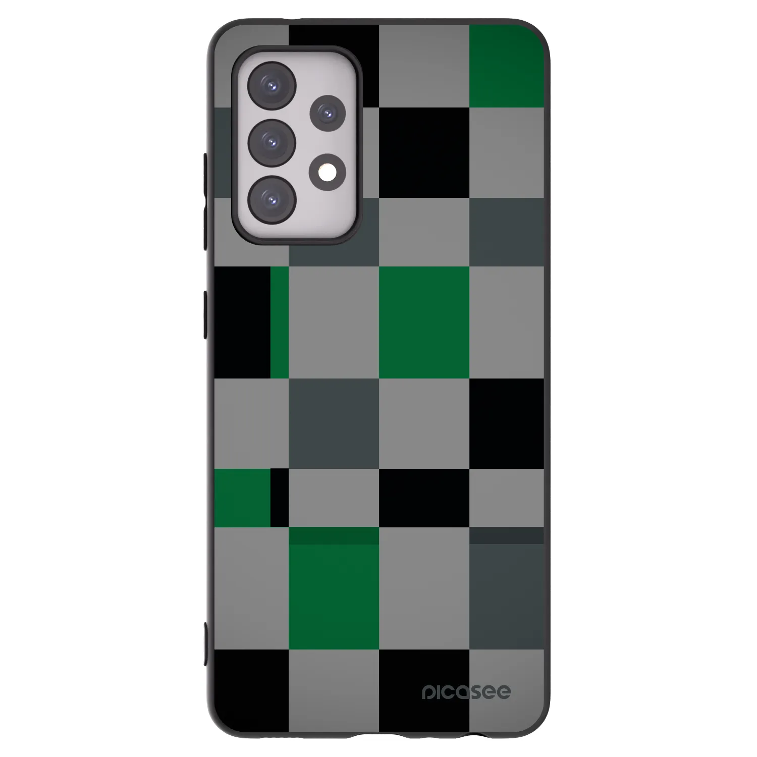 Picasee Samsung Galaxy A52s 5G A528B Hülle - Schwarzes Silikon - Block Grid