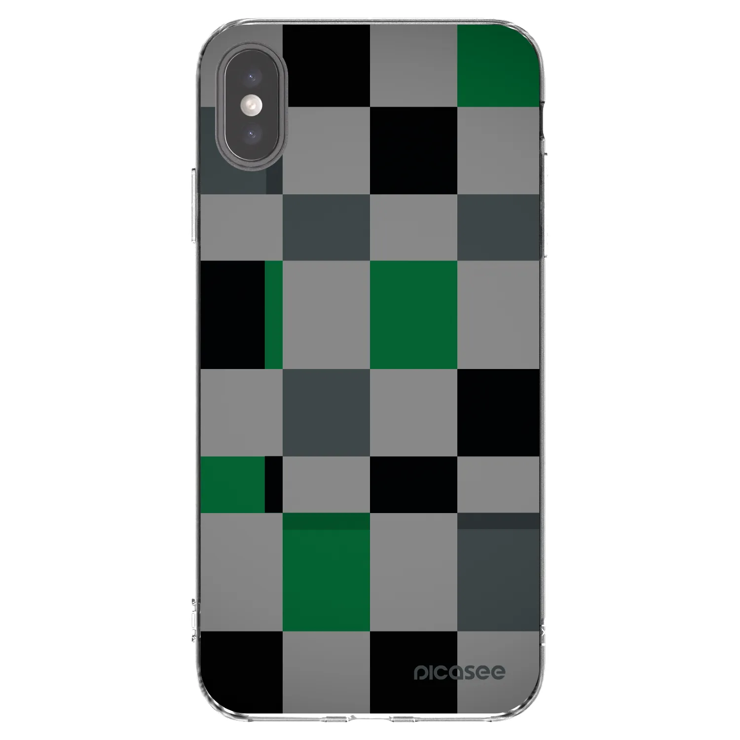 Picasee Apple iPhone XS Max Hülle - Transparentes Silikon - Block Grid