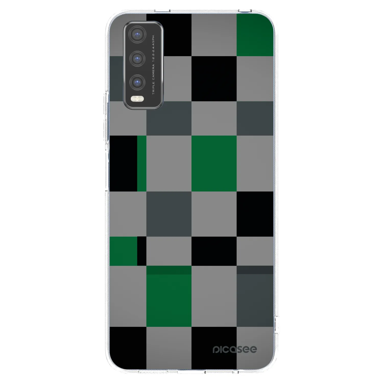 Picasee Vivo Y20s Hülle - Transparentes Silikon - Block Grid