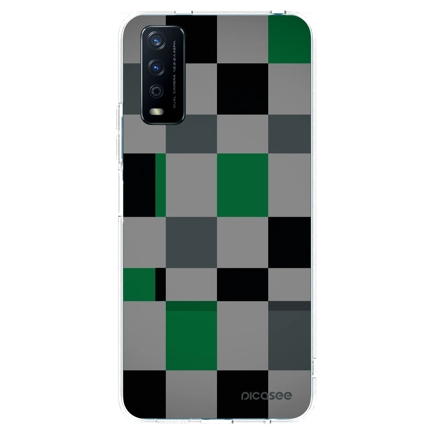 Picasee Vivo Y11s Hülle - Transparentes Silikon - Block Grid