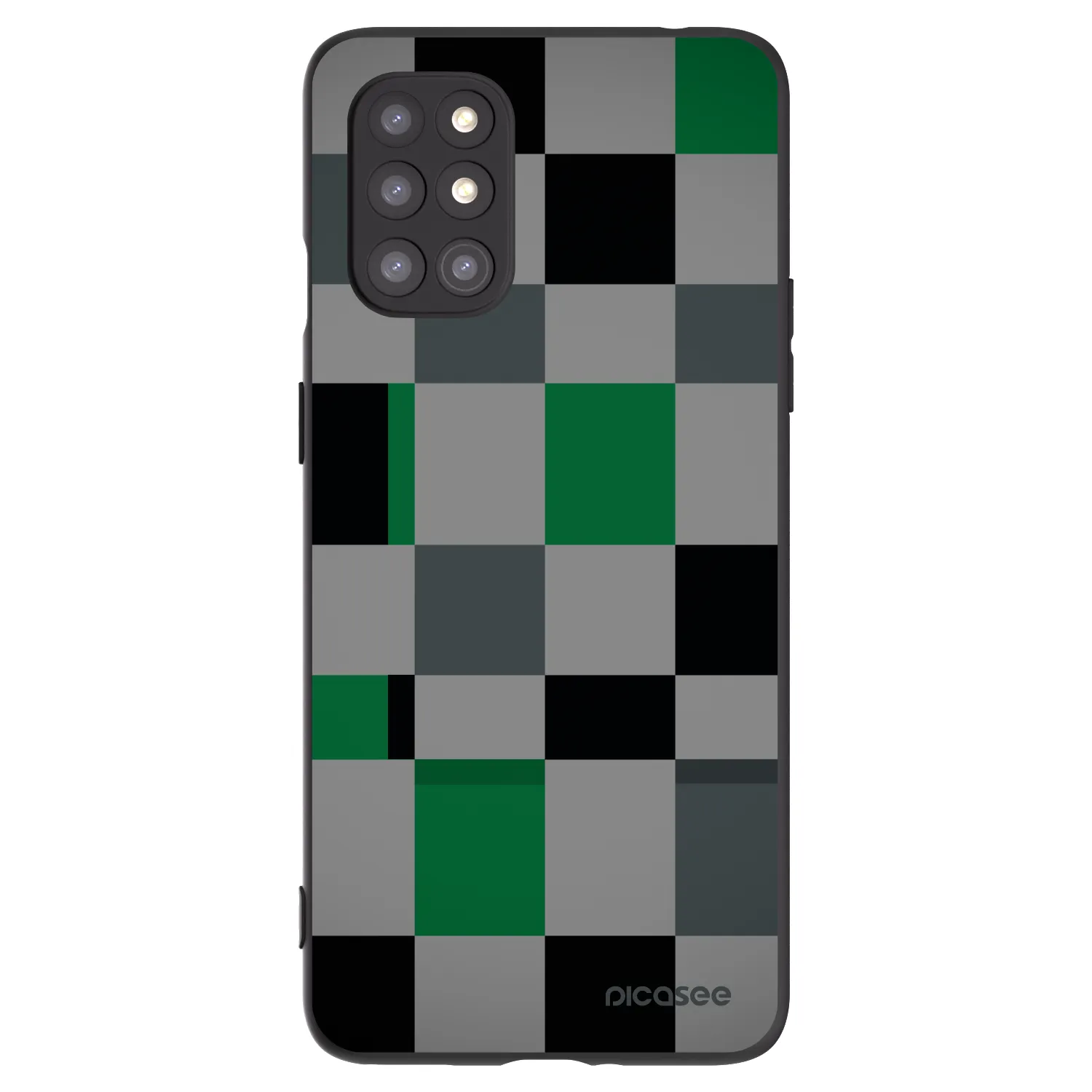 Picasee OnePlus 8T Hülle - Schwarzes Silikon - Block Grid