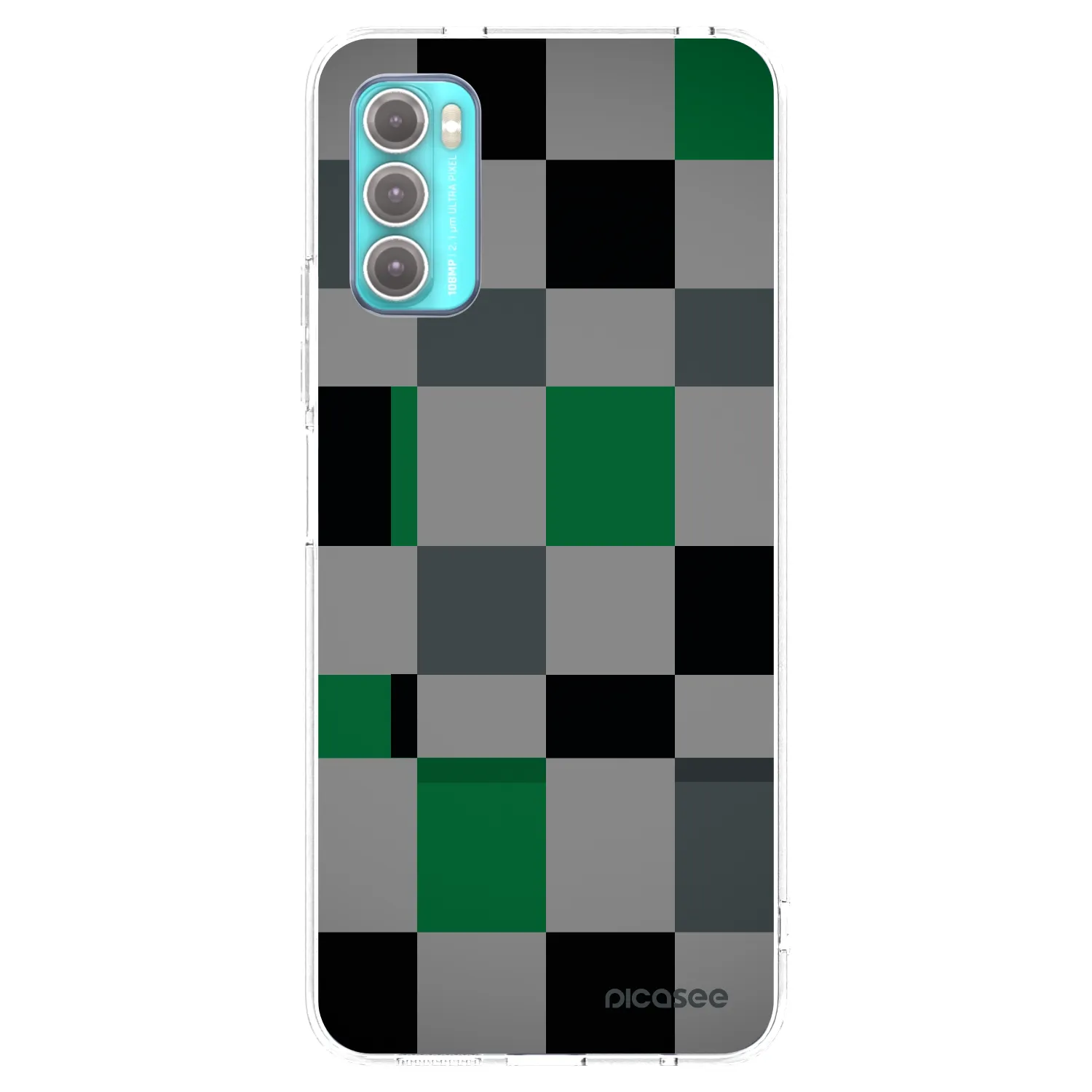 Picasee Motorola Moto G60 Hülle - Transparentes Silikon - Block Grid