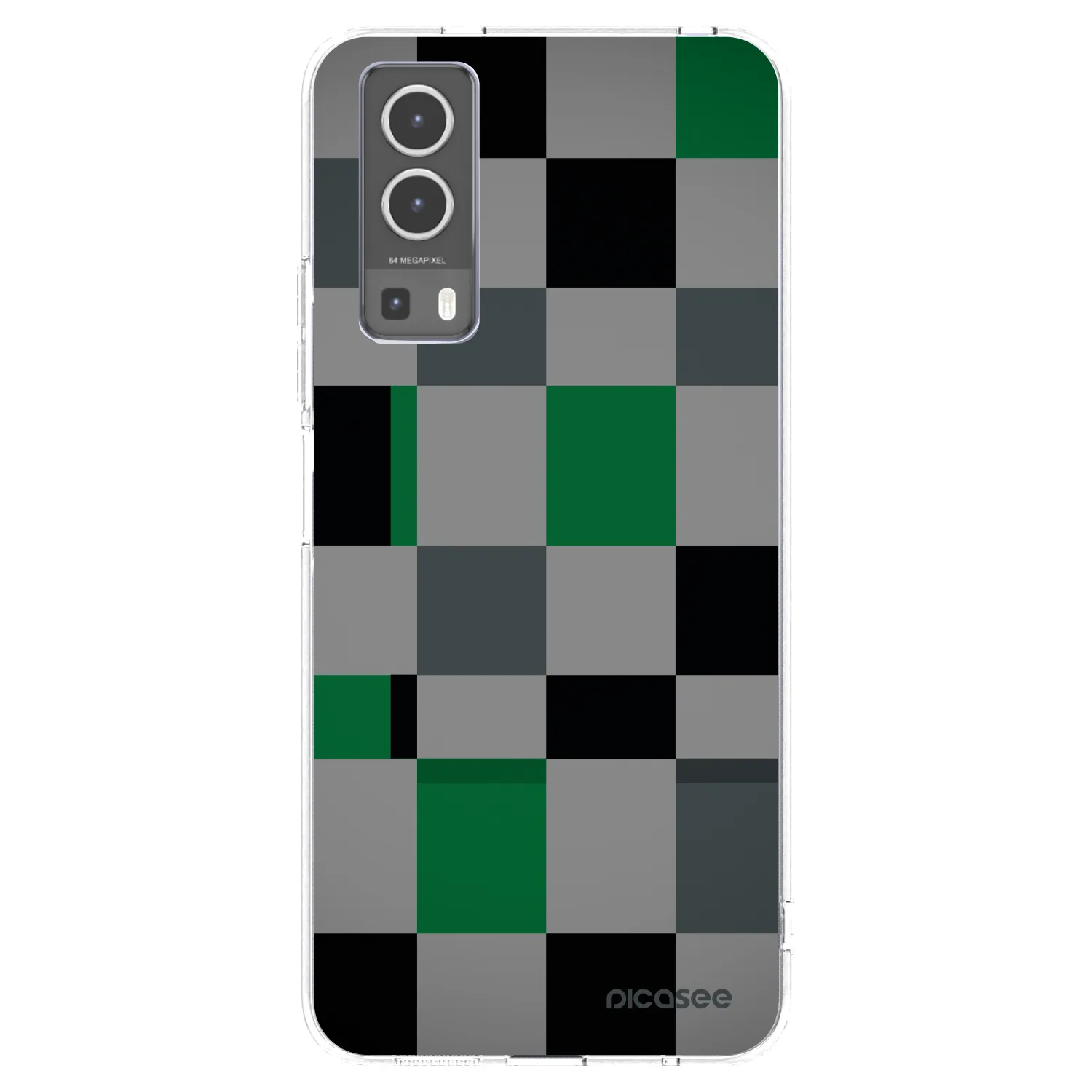 Picasee Vivo Y72 5G Hülle - Transparentes Silikon - Block Grid