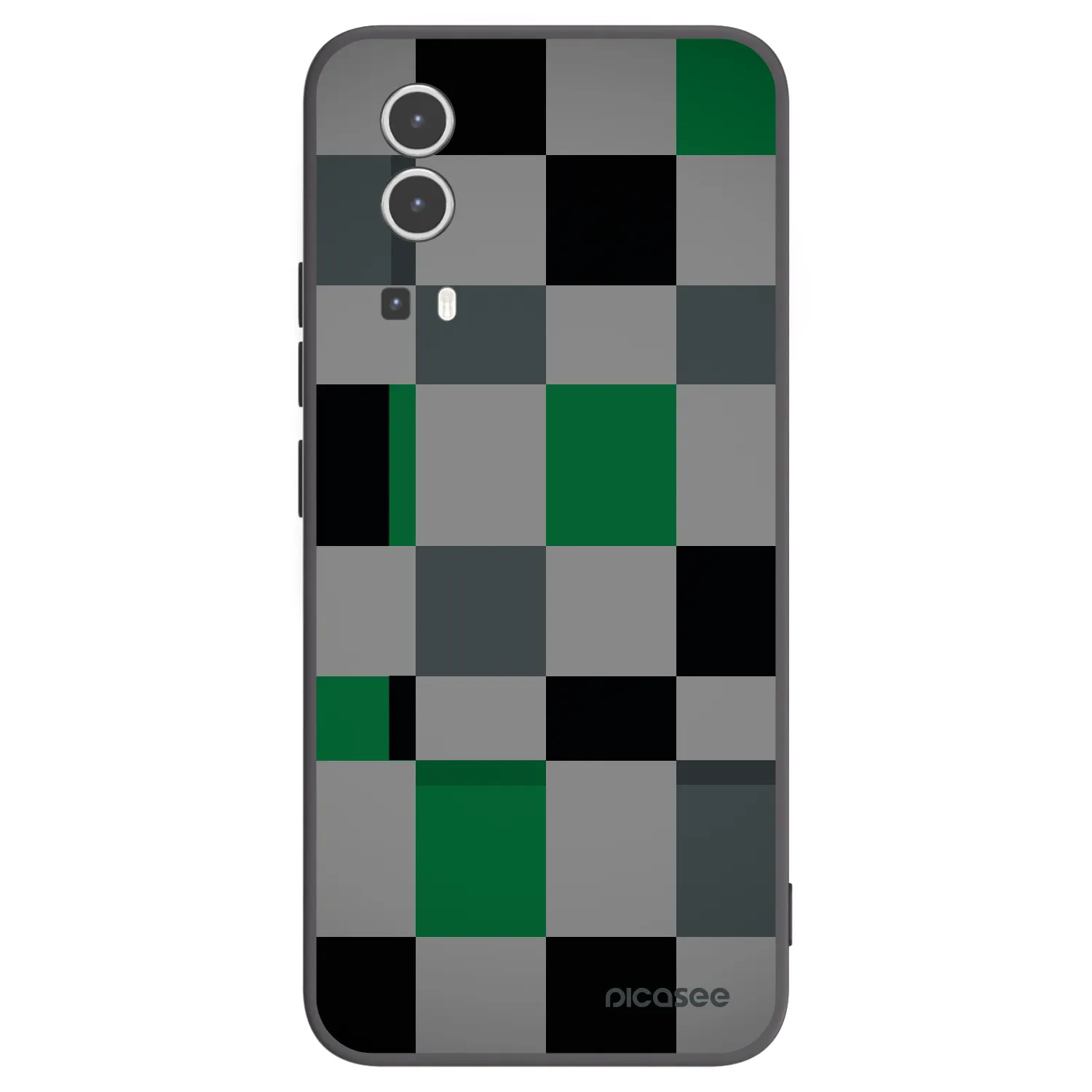 Picasee Vivo Y72 5G Hülle - Schwarzes Silikon - Block Grid