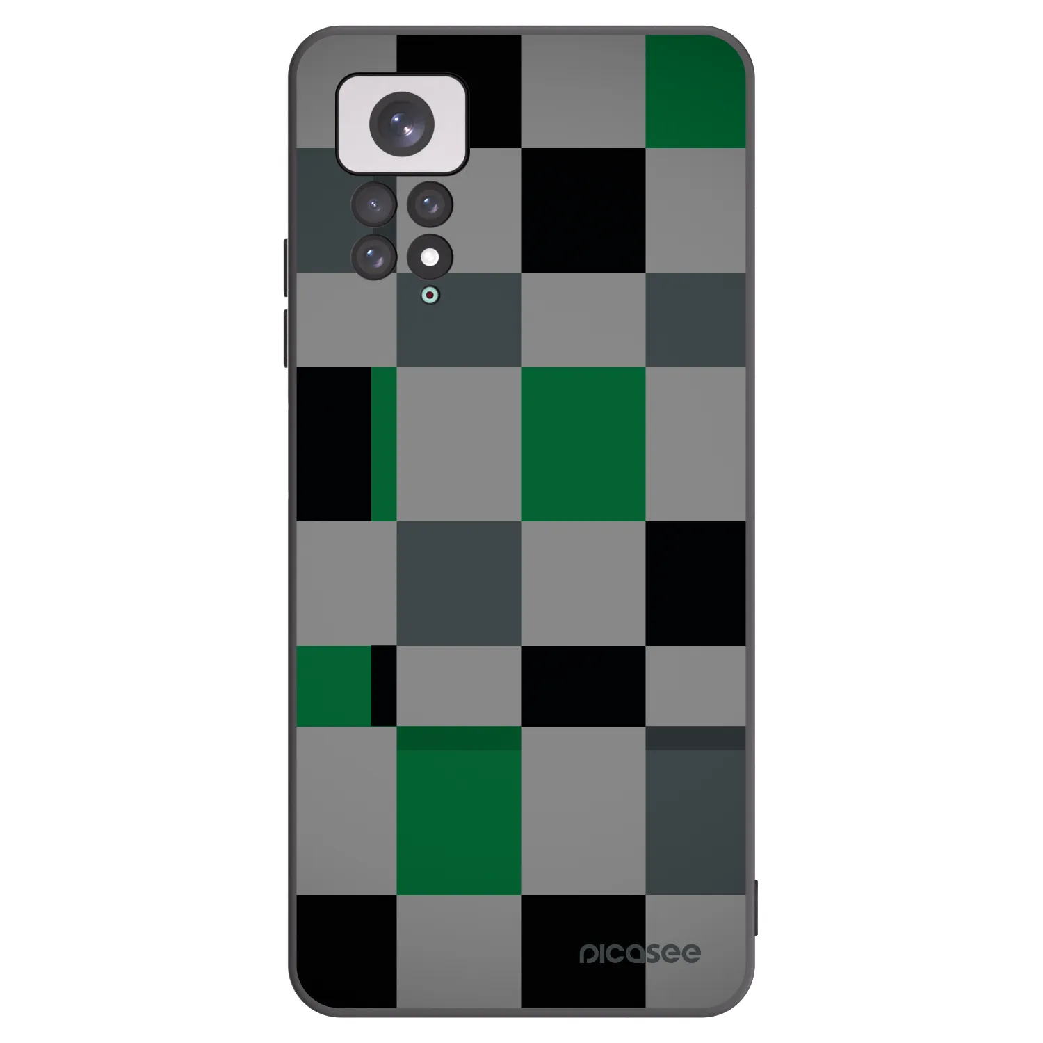 Picasee Xiaomi Redmi Note 11 Hülle - Schwarzes Silikon - Block Grid