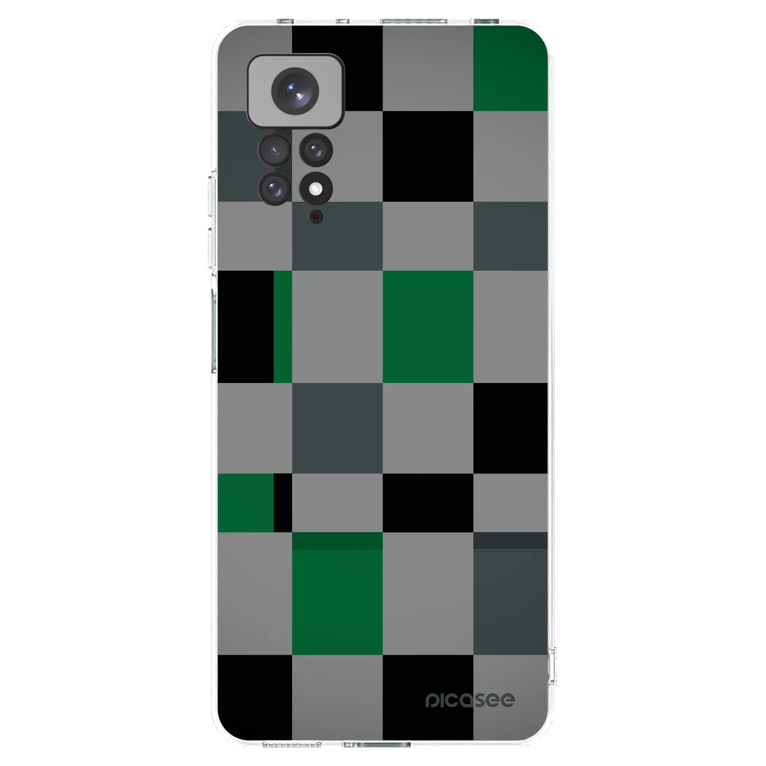 Picasee Xiaomi Redmi Note 11 Hülle - Transparentes Silikon - Block Grid