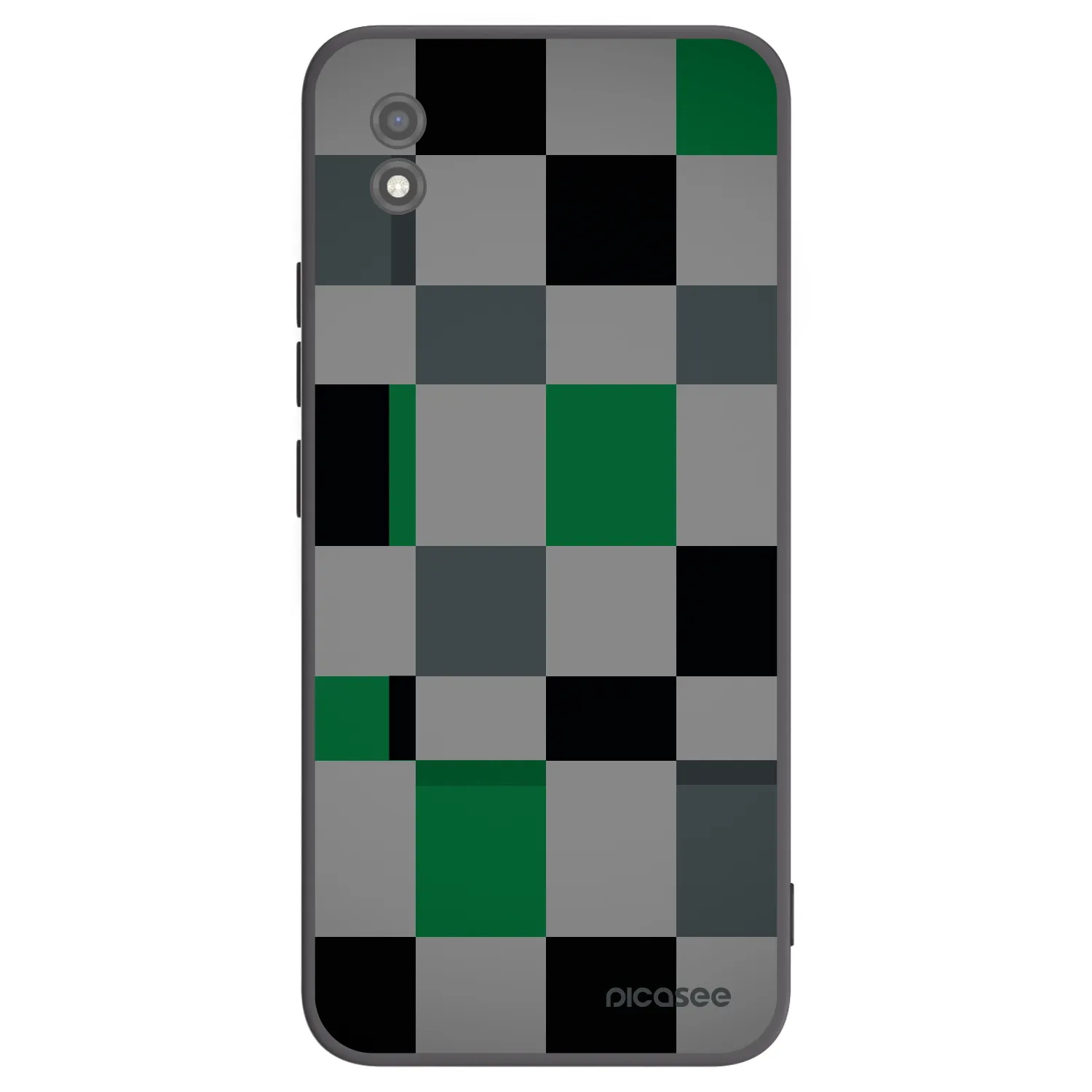 Picasee Realme C11 (2021) Hülle - Schwarzes Silikon - Block Grid