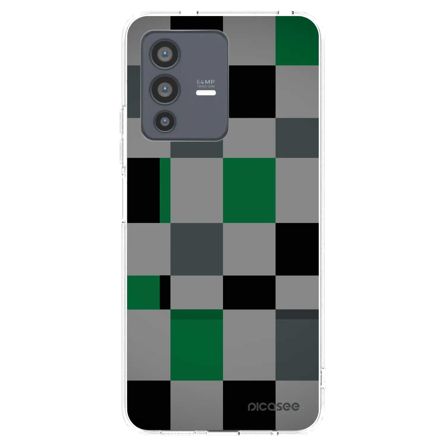 Picasee Vivo V23 5G Hülle - Transparentes Silikon - Block Grid