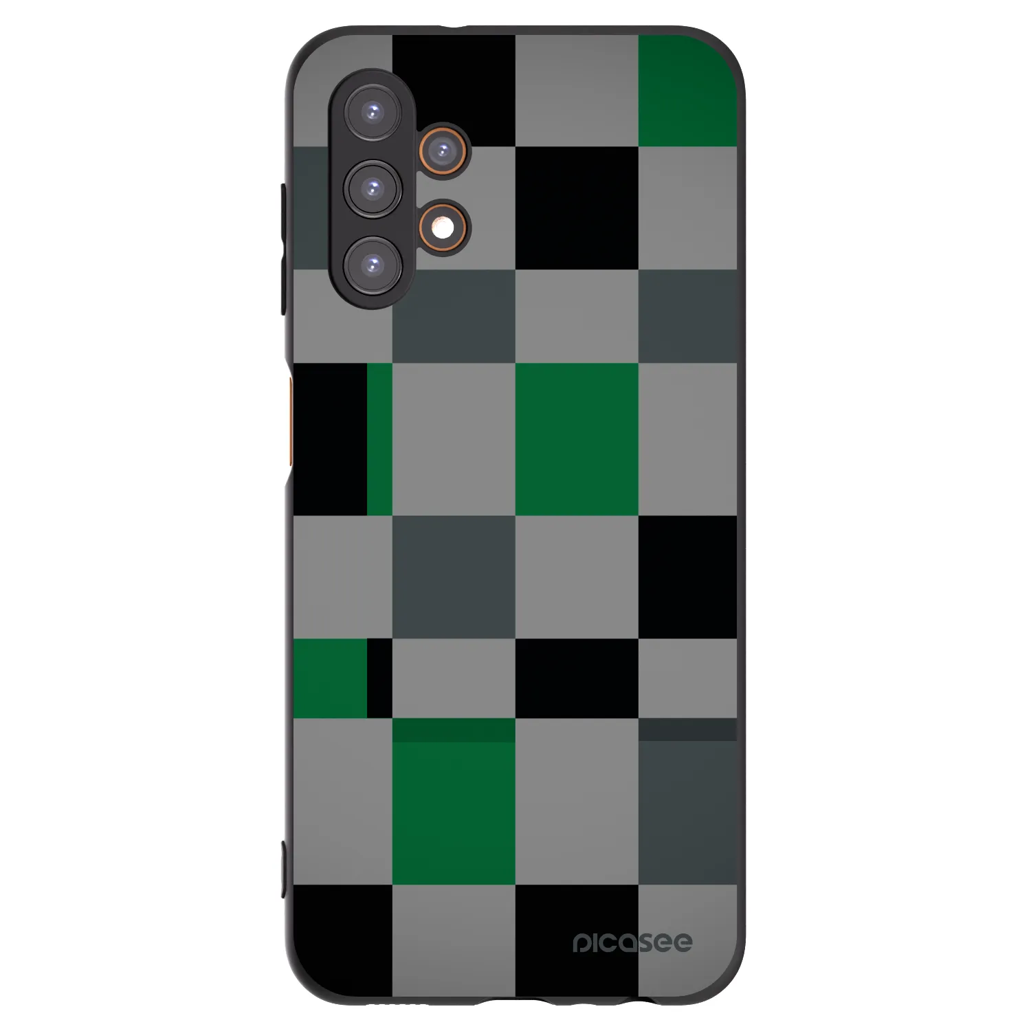 Picasee Samsung Galaxy A13 4G A135 Hülle - Schwarzes Silikon - Block Grid