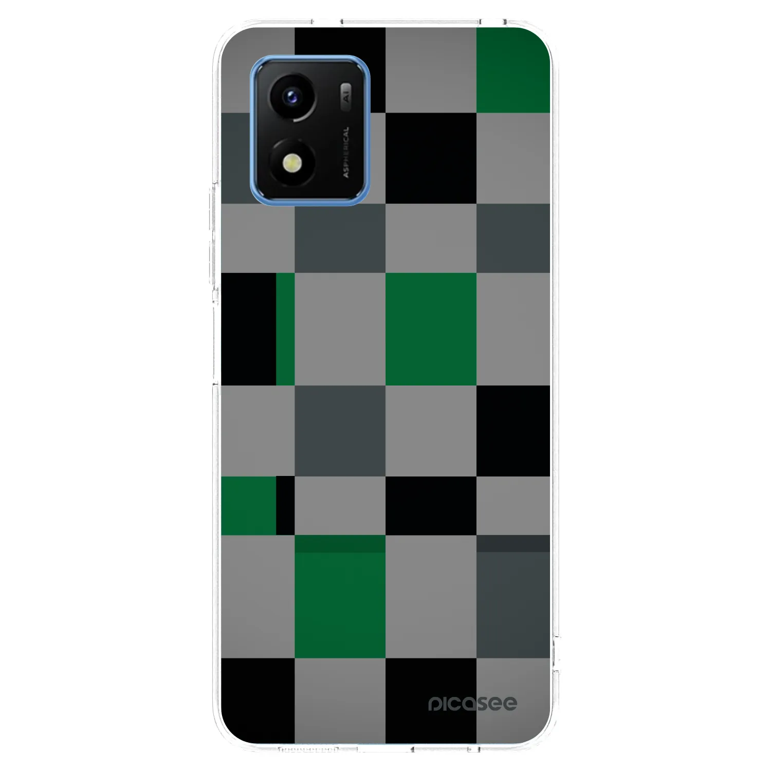 Picasee Vivo Y01 Hülle - Transparentes Silikon - Block Grid