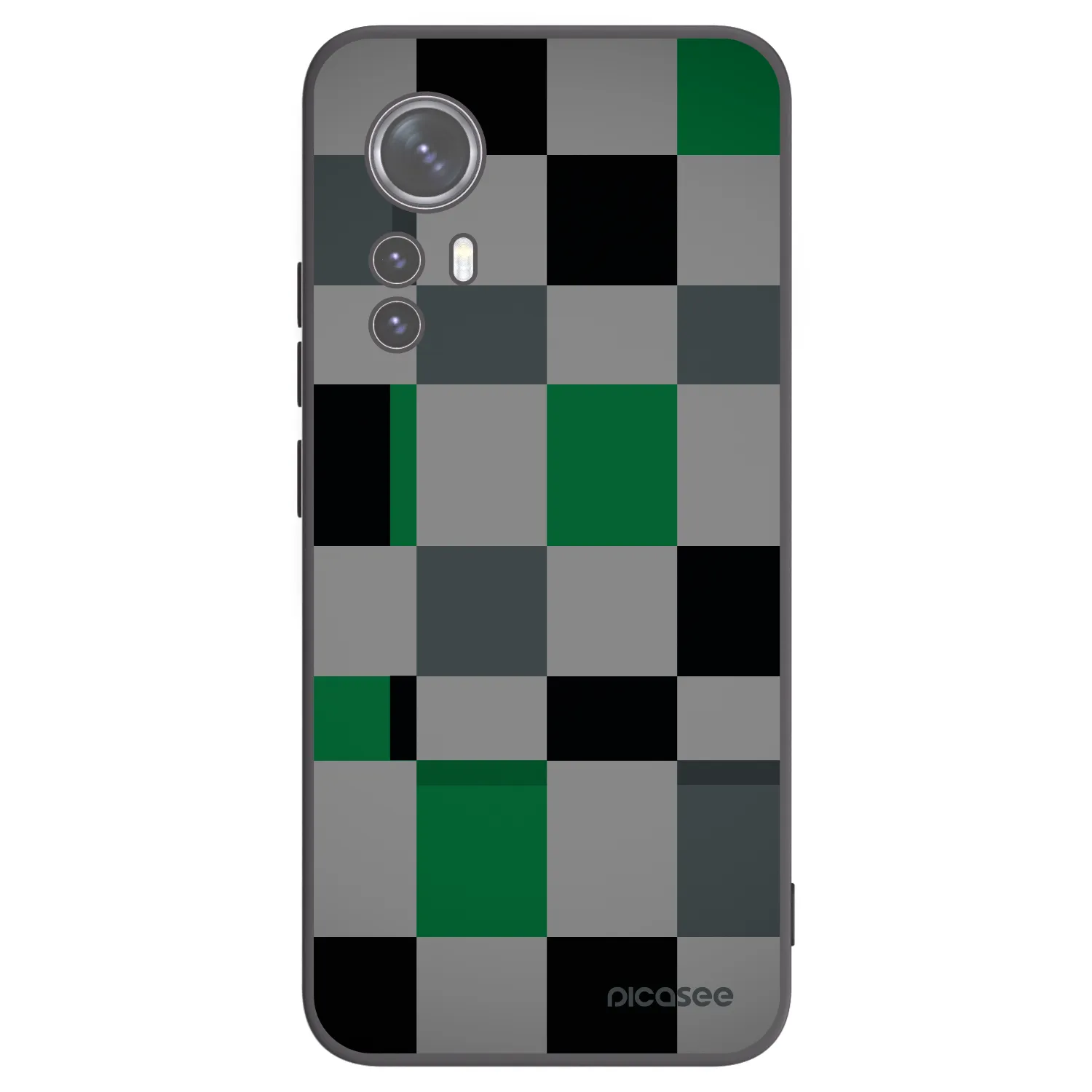 Picasee Xiaomi 12X Hülle - Schwarzes Silikon - Block Grid