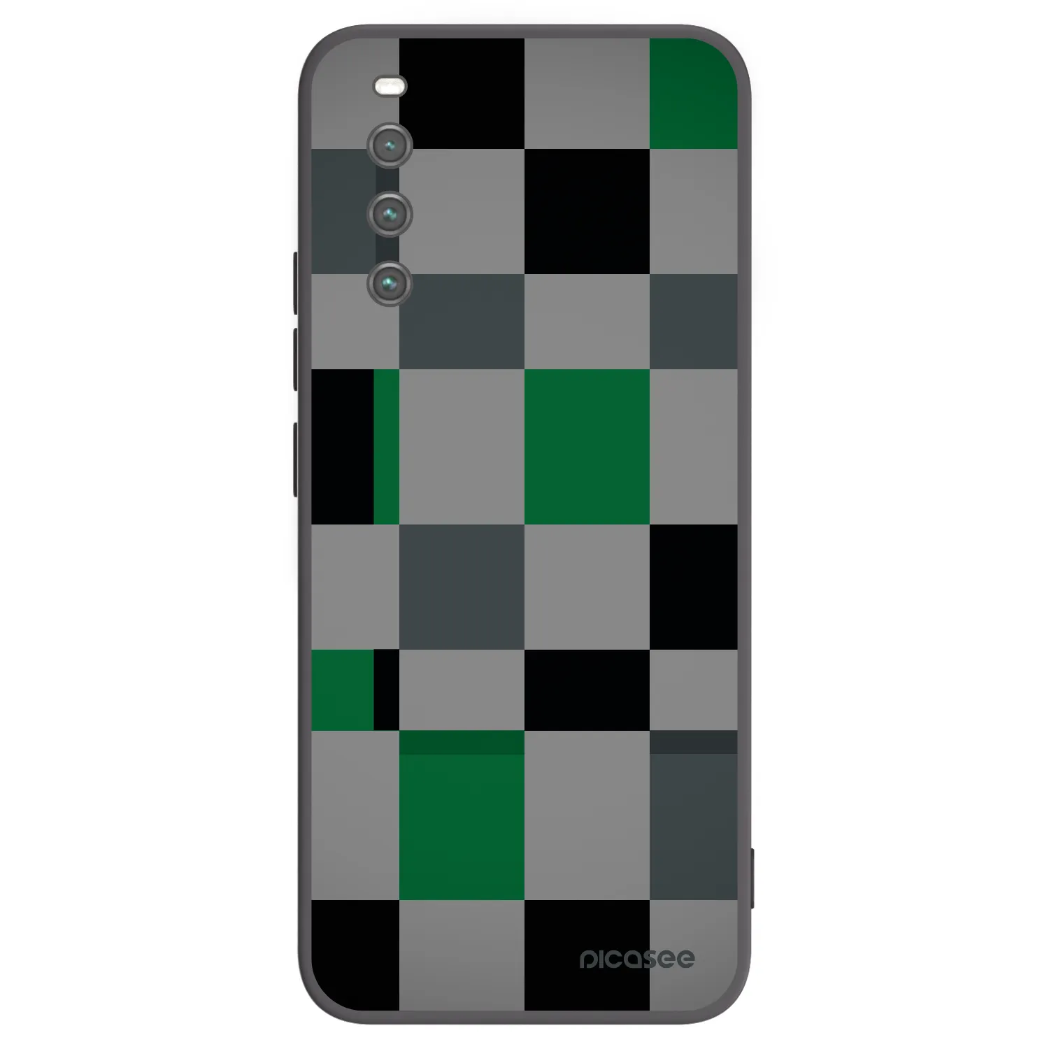 Picasee Sony Xperia 10 IV 5G Hülle - Schwarzes Silikon - Block Grid