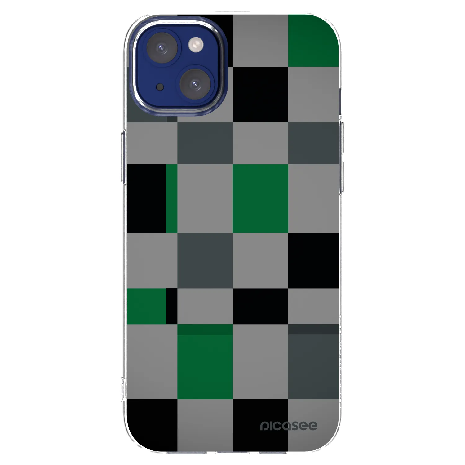 Picasee Apple iPhone 14 Plus Hülle - Transparentes Silikon - Block Grid