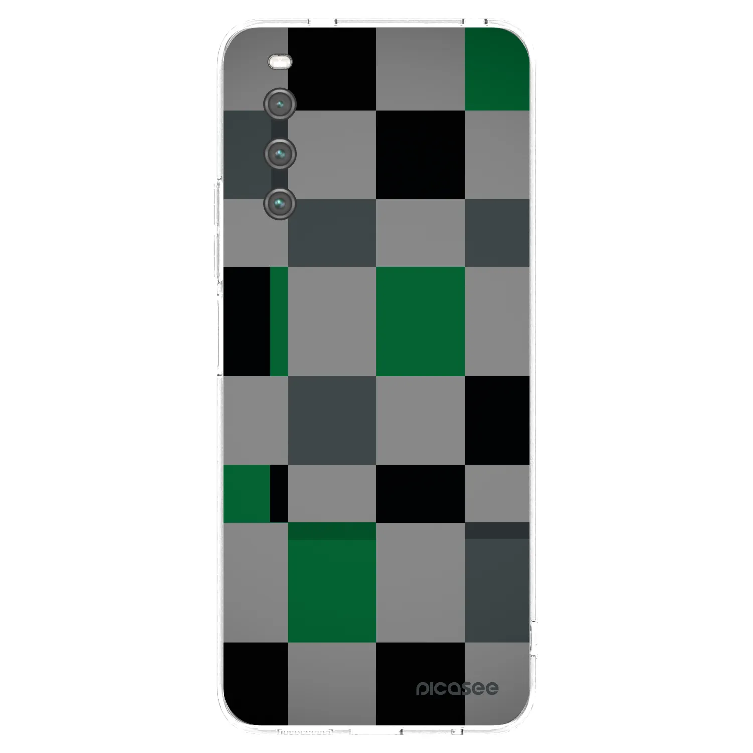 Picasee Sony Xperia 10 IV 5G Hülle - Transparentes Silikon - Block Grid