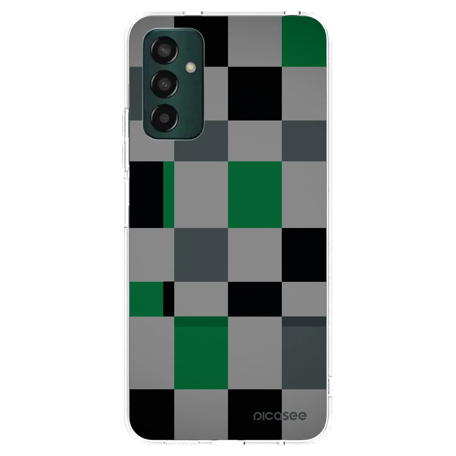 Picasee Samsung Galaxy M13 M135F Hülle - Transparentes Silikon - Block Grid