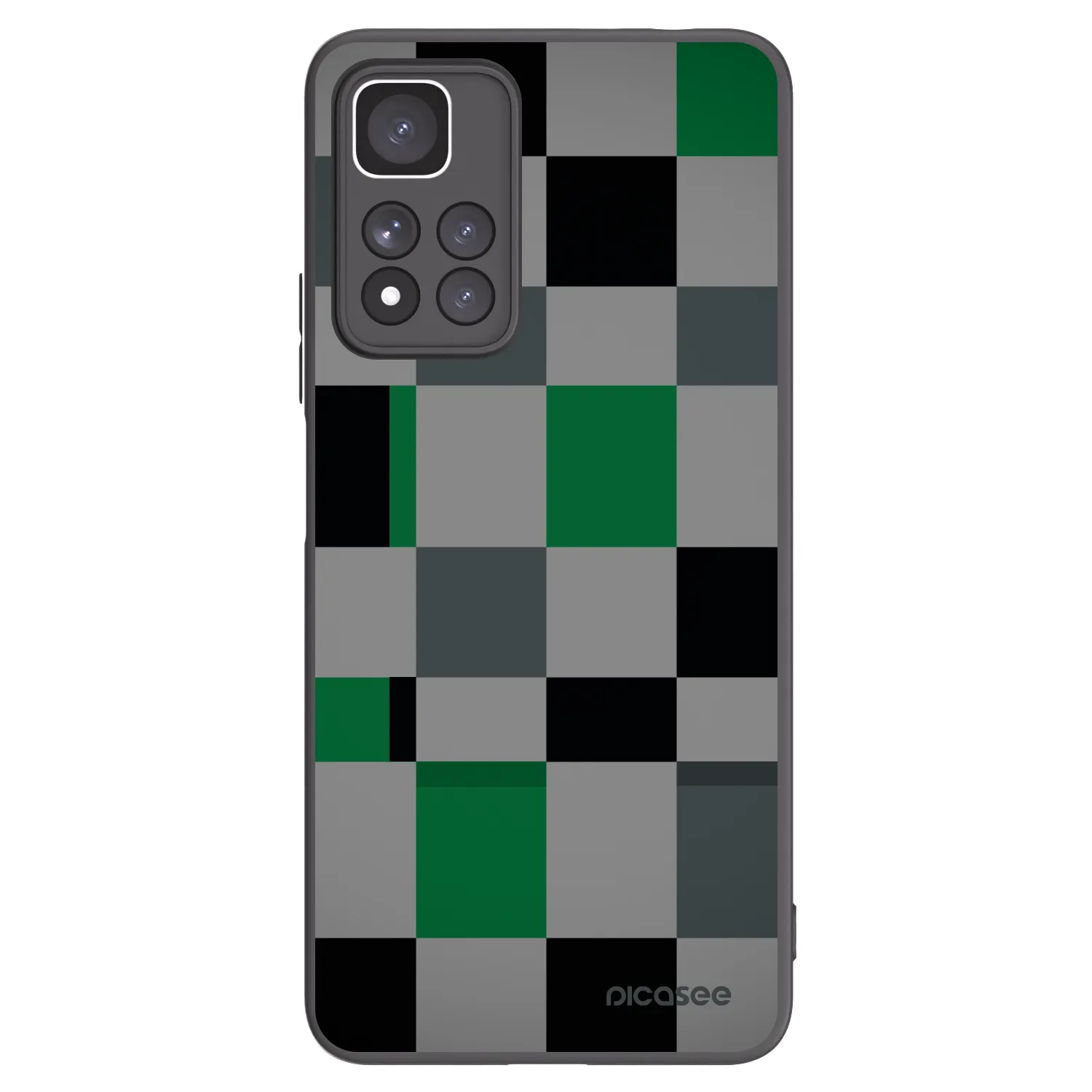Picasee Xiaomi Redmi Note 11 Pro+ 5G Hülle - Schwarzes Silikon - Block Grid