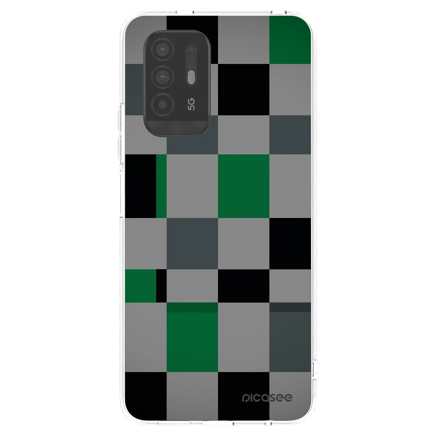 Picasee OPPO A94 5G Hülle - Transparentes Silikon - Block Grid
