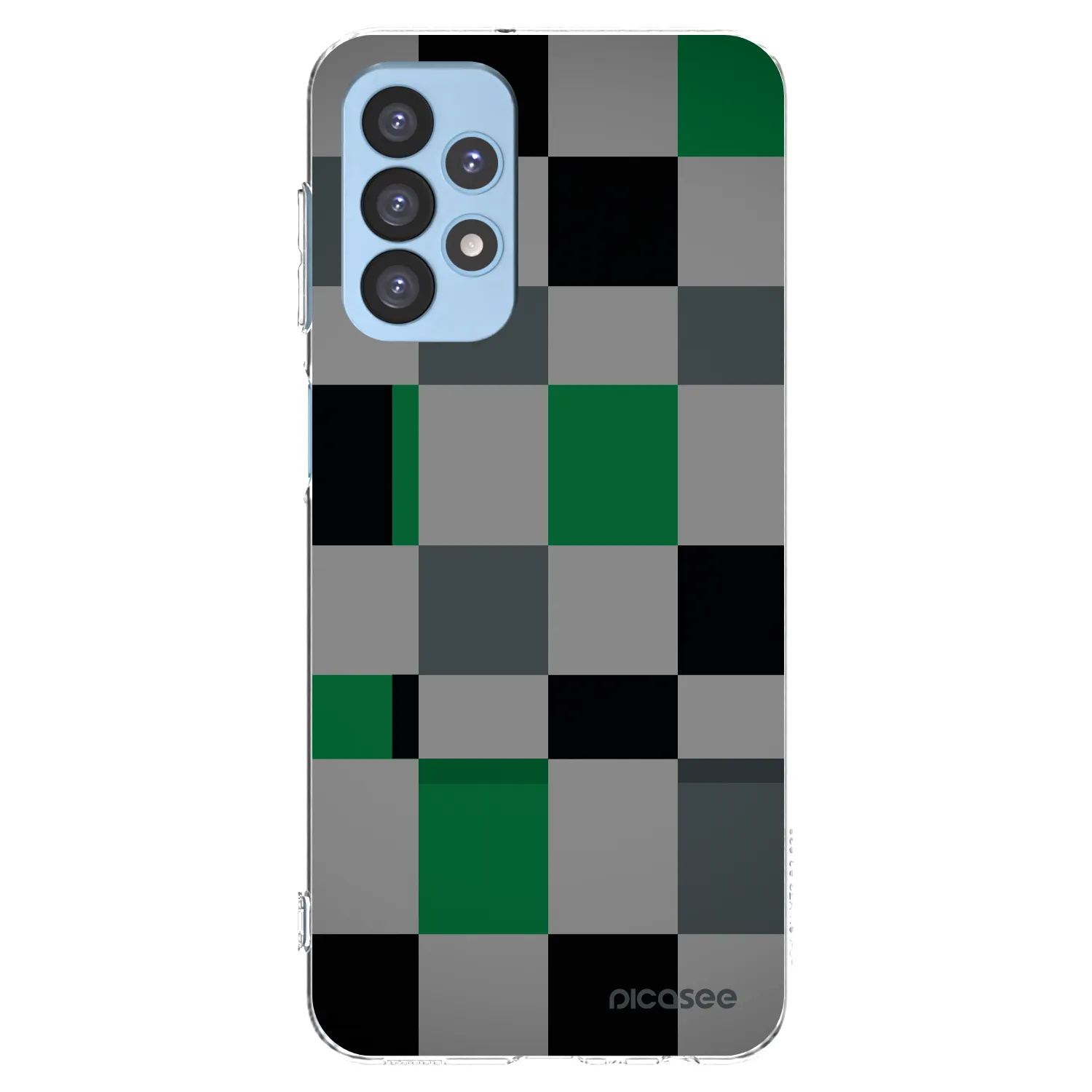 Picasee Samsung Galaxy A23 A235F 4G Hülle - Transparentes Silikon - Block Grid