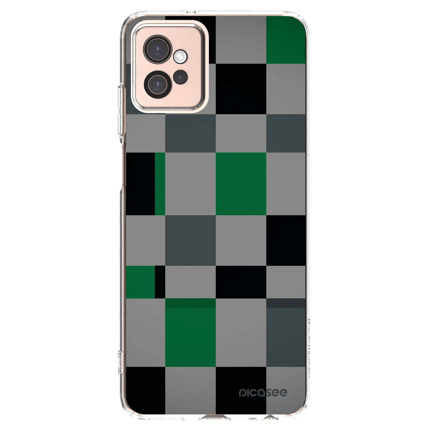 Picasee Motorola Moto G32 Hülle - Transparentes Silikon - Block Grid