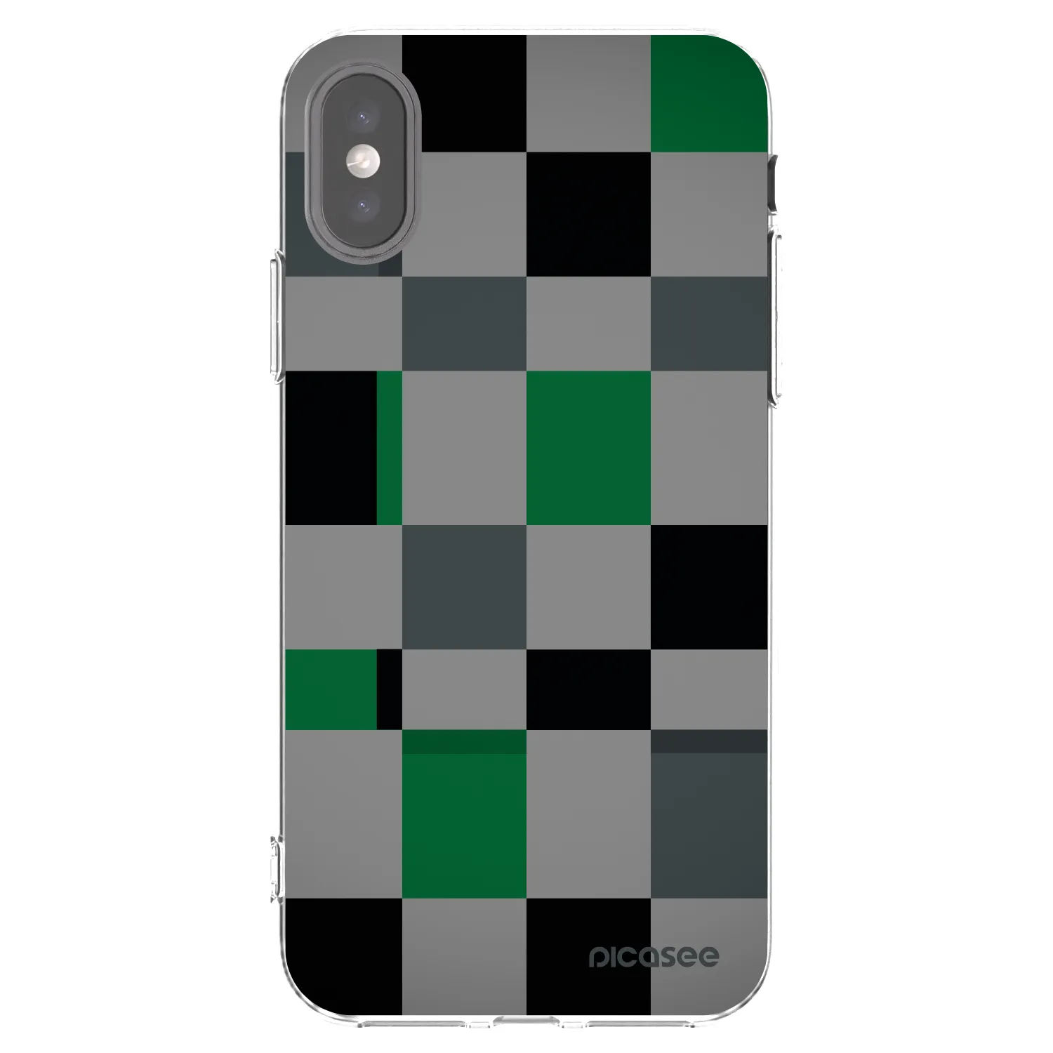 Picasee Apple iPhone X/XS Hülle - Transparentes Silikon - Block Grid