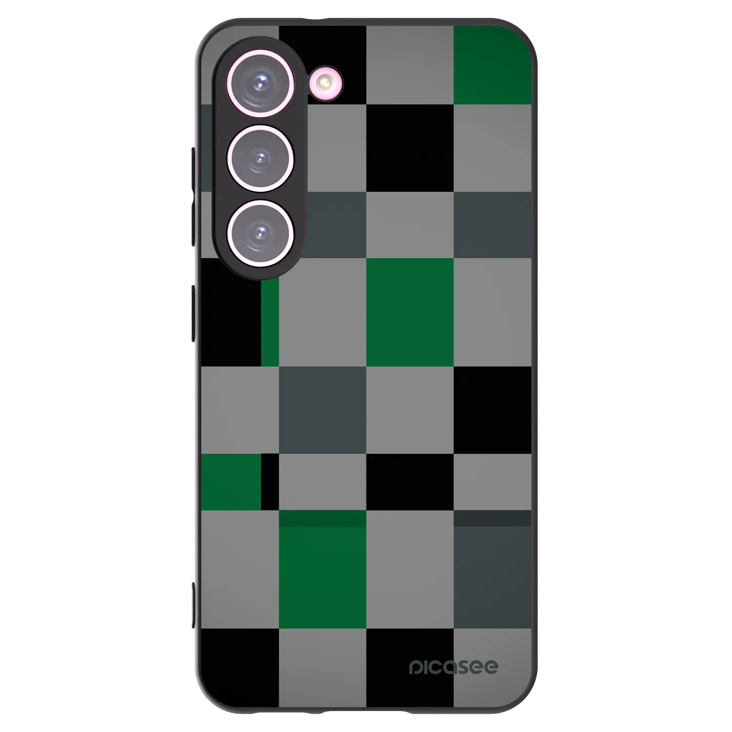 Picasee Samsung Galaxy S23 5G Hülle - Schwarzes Silikon - Block Grid