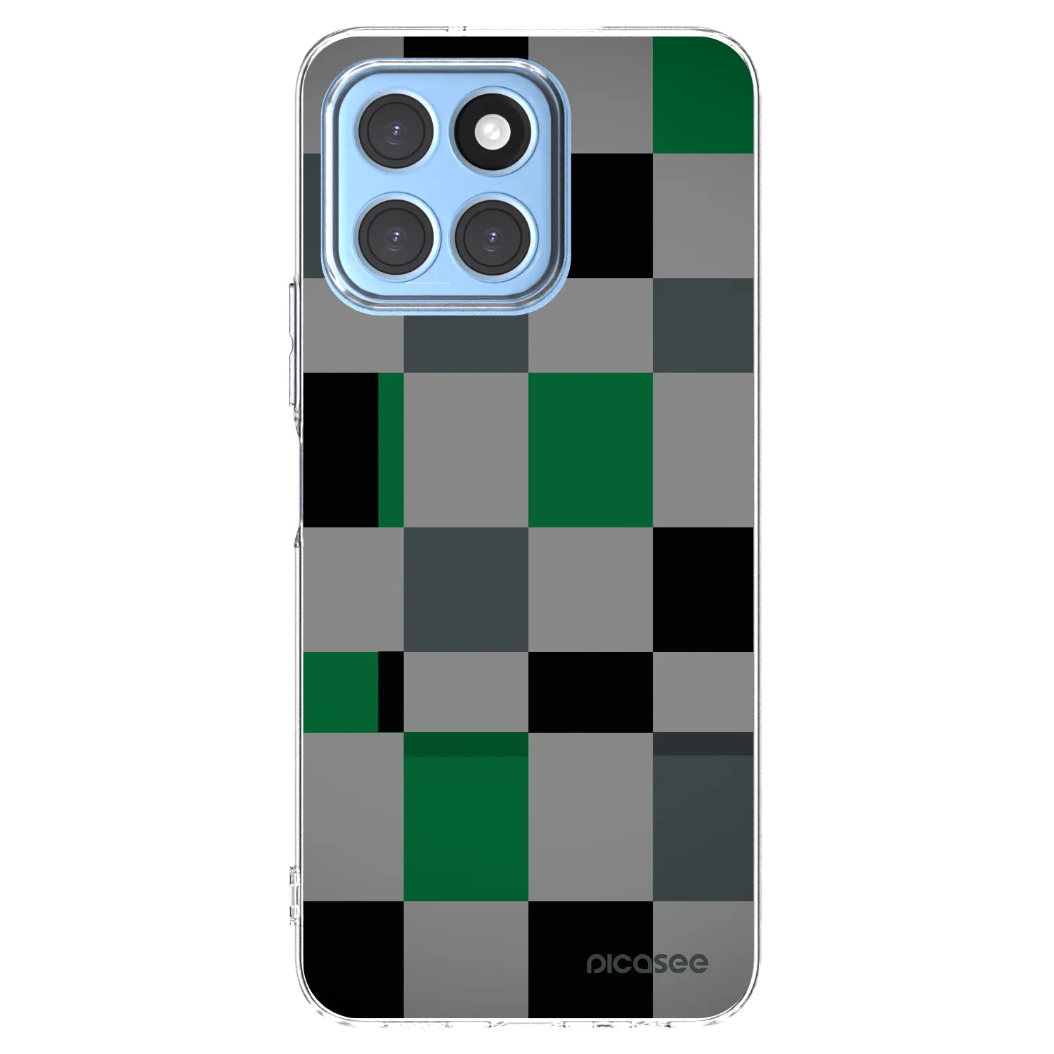 Picasee Honor X6 Hülle - Transparentes Silikon - Block Grid